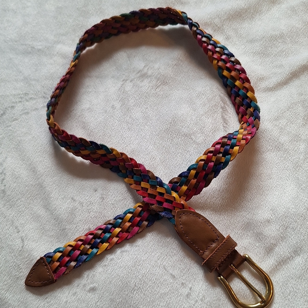 Multicolor Braided Leather Belt